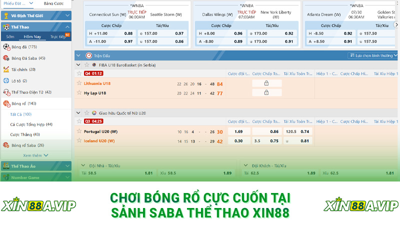 Chơi bóng rổ cực cuốn tại sảnh saba thể thao Xin88