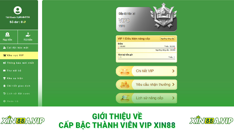 Giới thiệu về cấp bậc thành viên vip Xin88