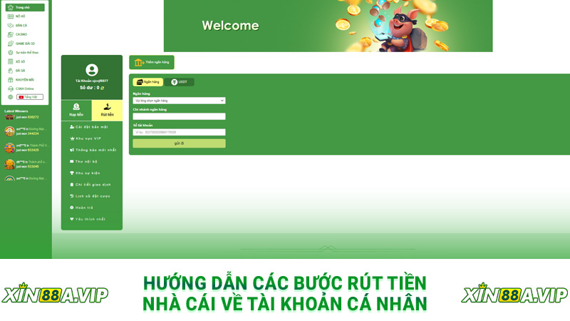 Hướng dẫn các bước rút tiền nhà cái về tài khoản cá nhân